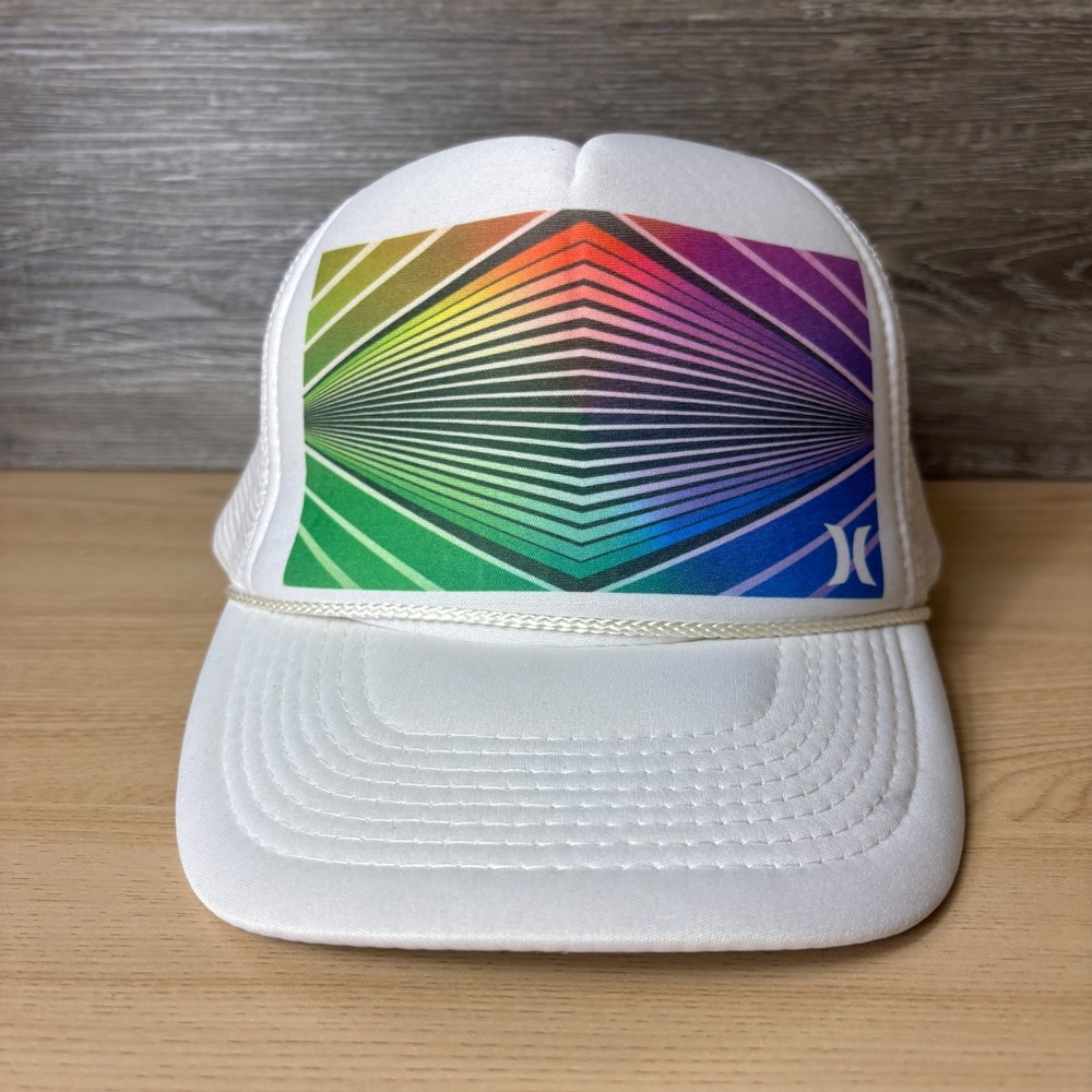 Hurley Hat Cap Snap Back White Trucker Surf Surfing Outdoors